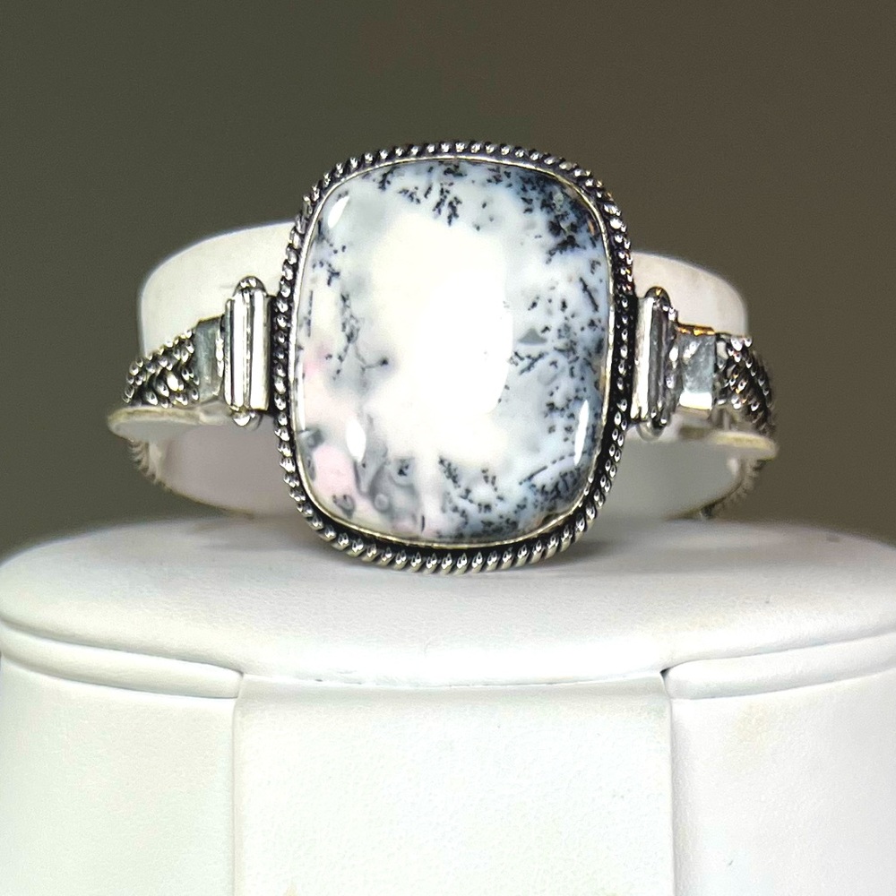 Dendrite Opal 925 Gemstone Bracelet